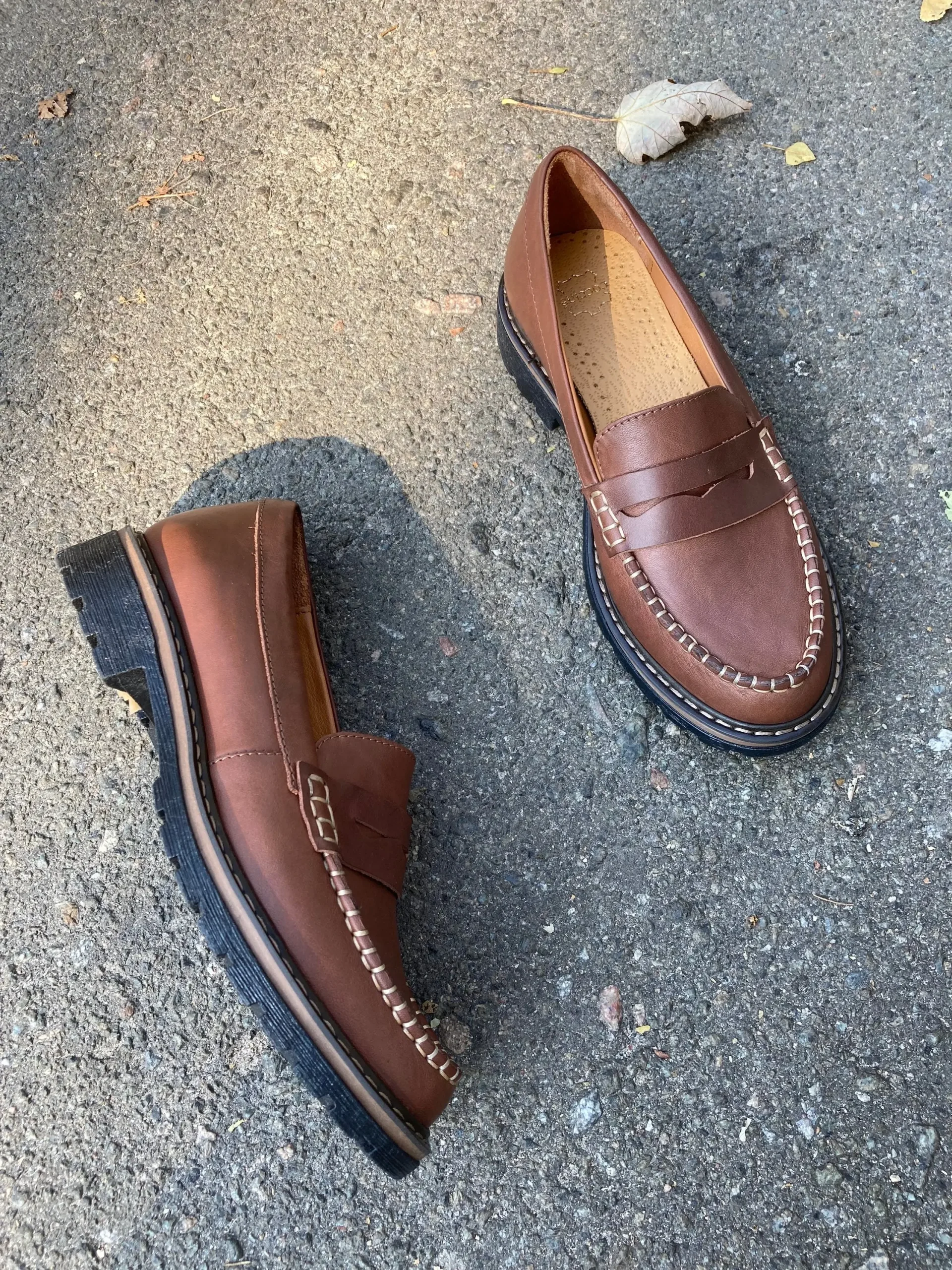 Brown Leather Penny Loafers: Classic Women's Top Siders