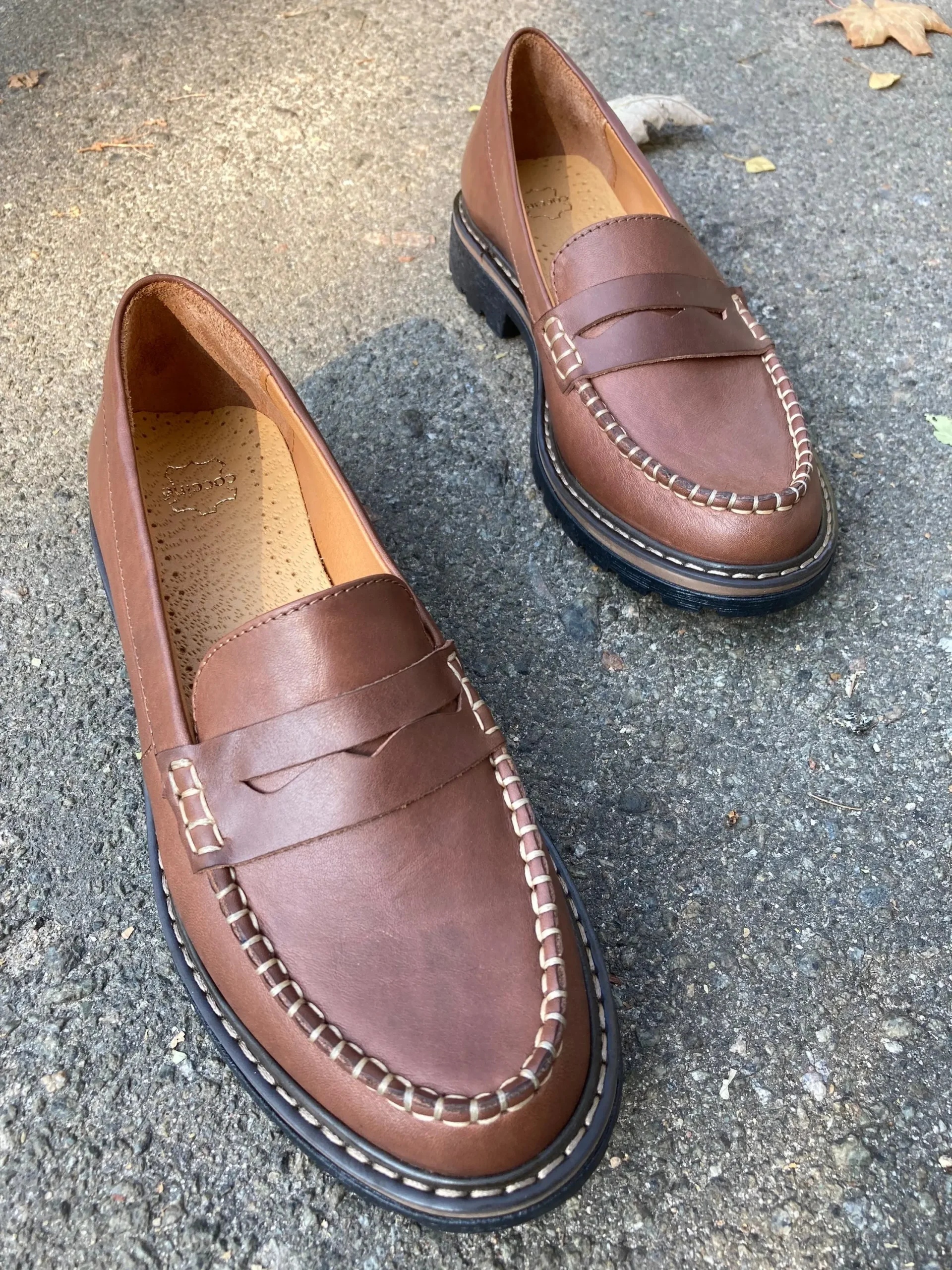 Brown Leather Penny Loafers: Classic Women's Top Siders