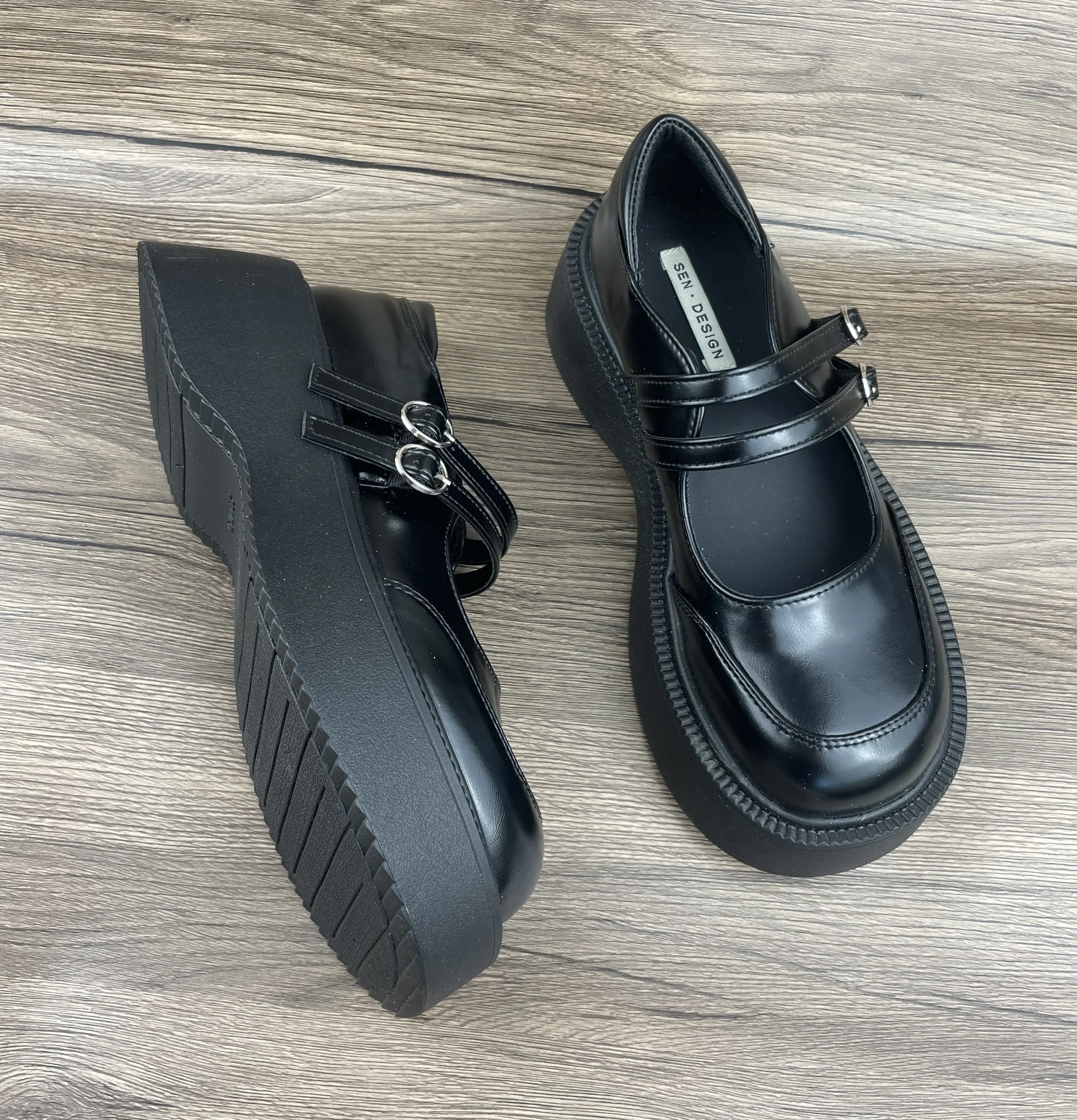 Mary Jane Campus Small Leather Shoes Black Mary