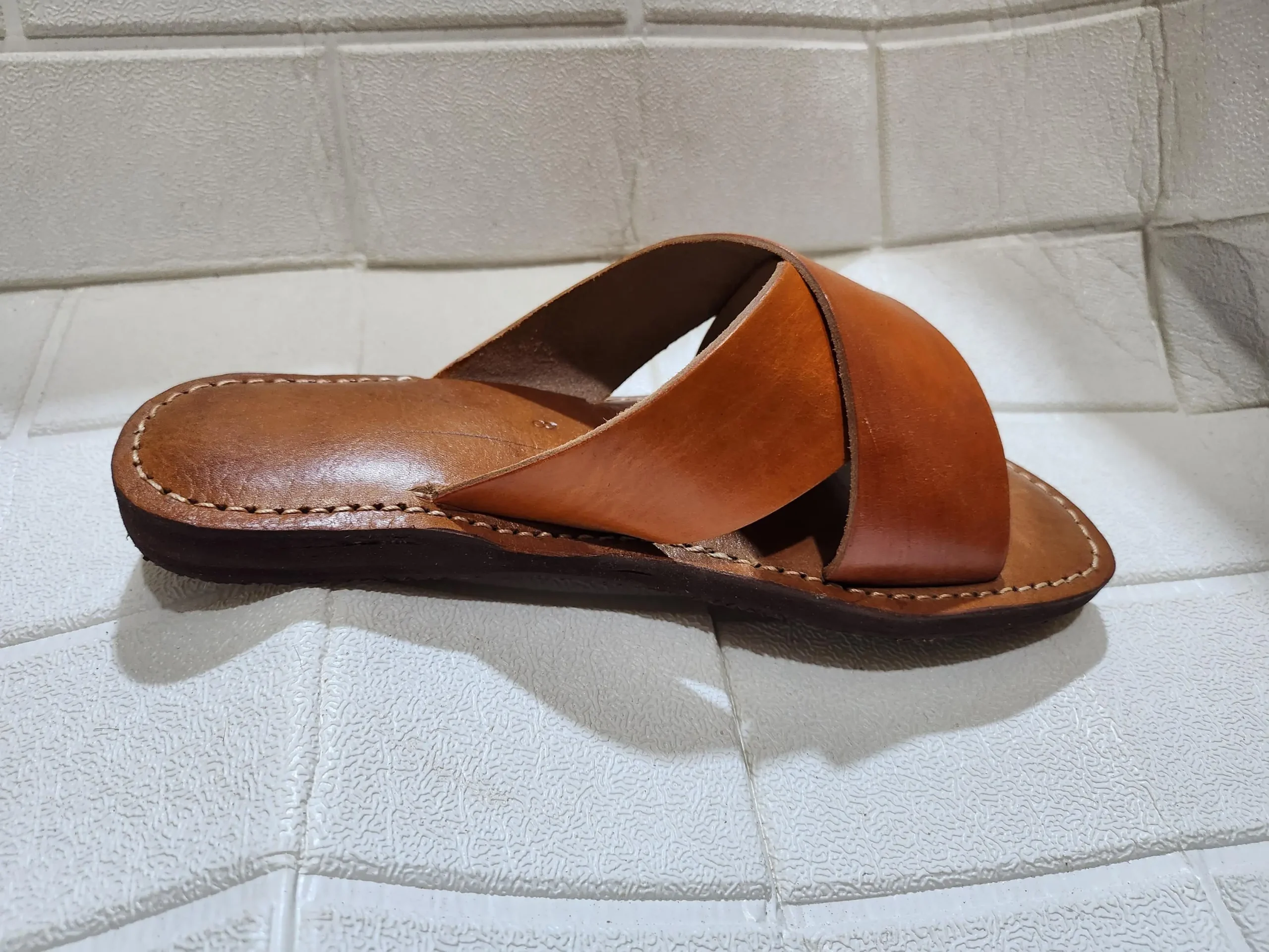 Women’s Brown Crisscross Moroccan Leather Sandals