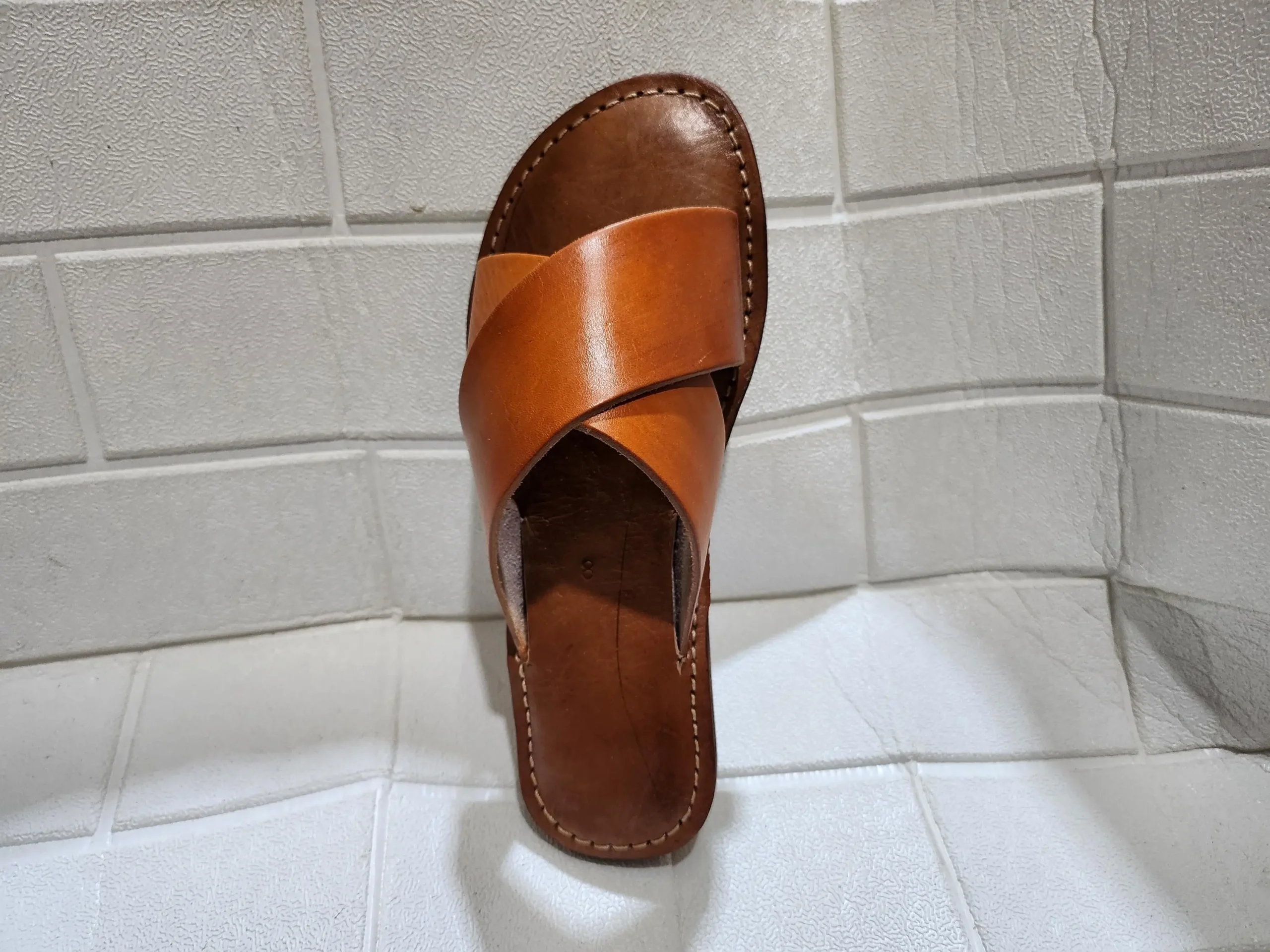 Women’s Brown Crisscross Moroccan Leather Sandals