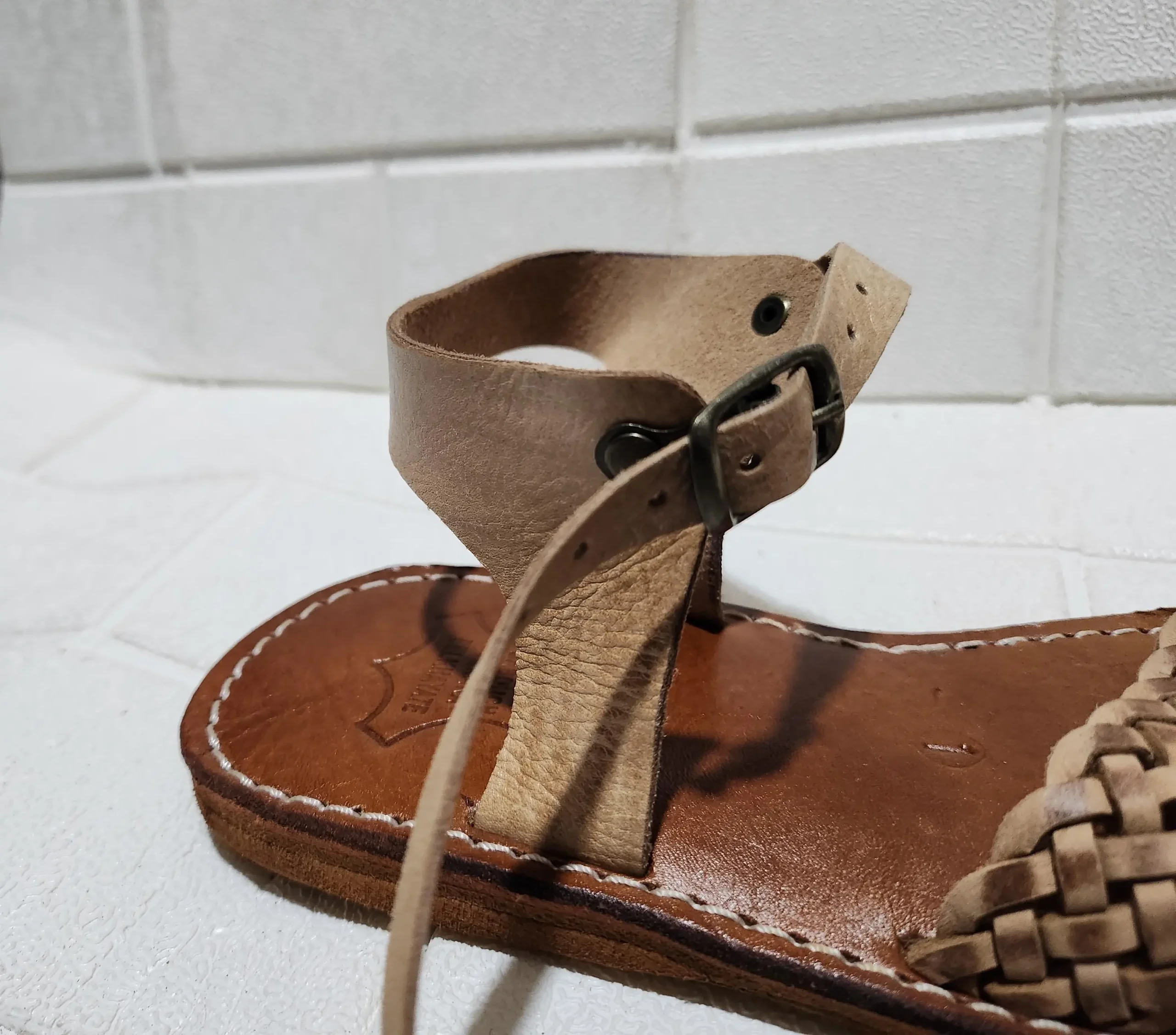Women’s Tan Braided Moroccan Leather Sandals
