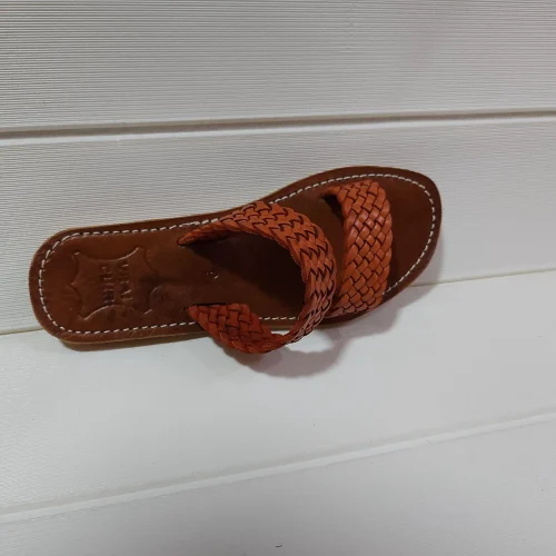 Women’s Woven Double Strap Moroccan Leather Slides